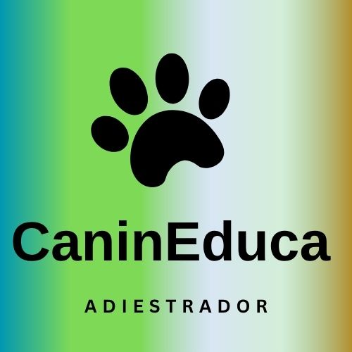 Logo de CaninEduca: un perro y una persona abrazándose